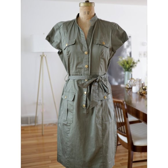 H&M Dresses & Skirts - H&M utility dress, army green